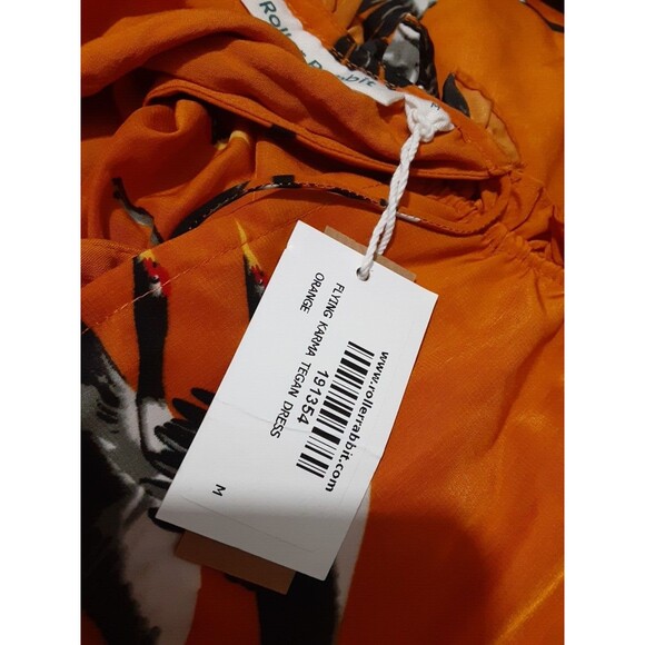 ROLLER RABBIT FLYING KARMA TEGAN Maxi DRESS Size M NWT $228 Crane Birds - Picture 8 of 11